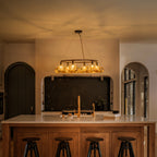 6-Light Modern Circular Frame Chandelier with Champagne Glass Globes - product image 7 | Zenvolit