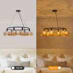 6-Light Modern Circular Frame Chandelier with Champagne Glass Globes - product image 13 | Zenvolit