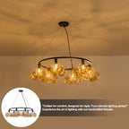 6-Light Modern Circular Frame Chandelier with Champagne Glass Globes - product image 15 | Zenvolit