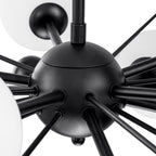 Matte Black Sputnik Chandelier Opal Glass Globes Mid-Century Modern - product image 1 | Zenvolit