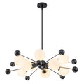 Matte Black Sputnik Chandelier Opal Glass Globes Mid-Century Modern - product image 12 | Zenvolit
