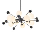 Matte Black Sputnik Chandelier Opal Glass Globes Mid-Century Modern - product image 13 | Zenvolit