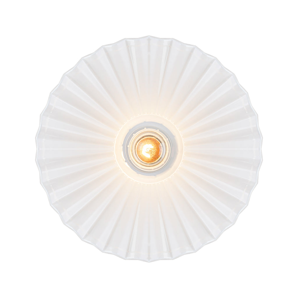 9.84 inch 1-Light Matte Black Flush Mount Ceiling Light with White Striped Glass Shade - product image 9 | Zenvolit