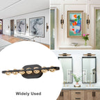 7-Light Modern Black Linear LED Vanity Light Clear Globe Glass Shades - product image 1 | Zenvolit