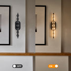 7-Light Modern Black Linear LED Vanity Light Clear Globe Glass Shades - product image 3 | Zenvolit
