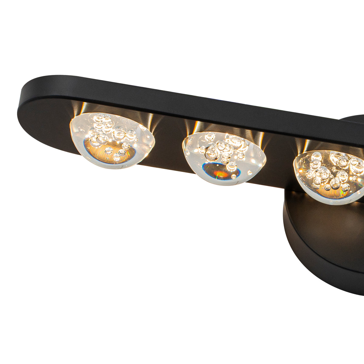 7-Light Modern Black Linear LED Vanity Light Clear Globe Glass Shades - product image 9 | Zenvolit