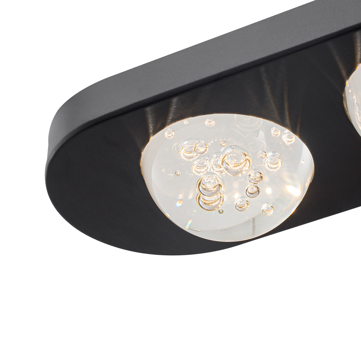 7-Light Modern Black Linear LED Vanity Light Clear Globe Glass Shades - product image 10 | Zenvolit
