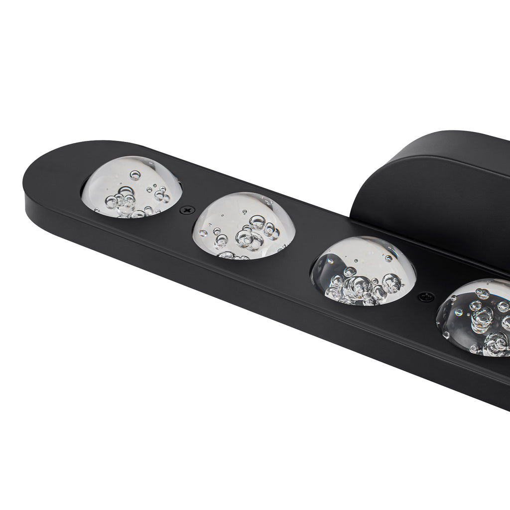 7-Light Modern Black Linear LED Vanity Light Clear Globe Glass Shades - product image 11 | Zenvolit