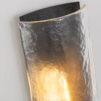 Matte Black Wall Sconce Curved Clear Glass Shade Bathroom Hallway