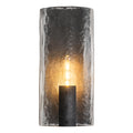 Matte Black Wall Sconce Curved Clear Glass Shade Bathroom Hallway