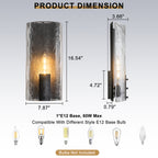 Matte Black Wall Sconce Curved Clear Glass Shade Bathroom Hallway