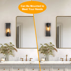 Matte Black Wall Sconce Curved Clear Glass Shade Bathroom Hallway