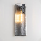 Matte Black Wall Sconce Curved Clear Glass Shade Bathroom Hallway