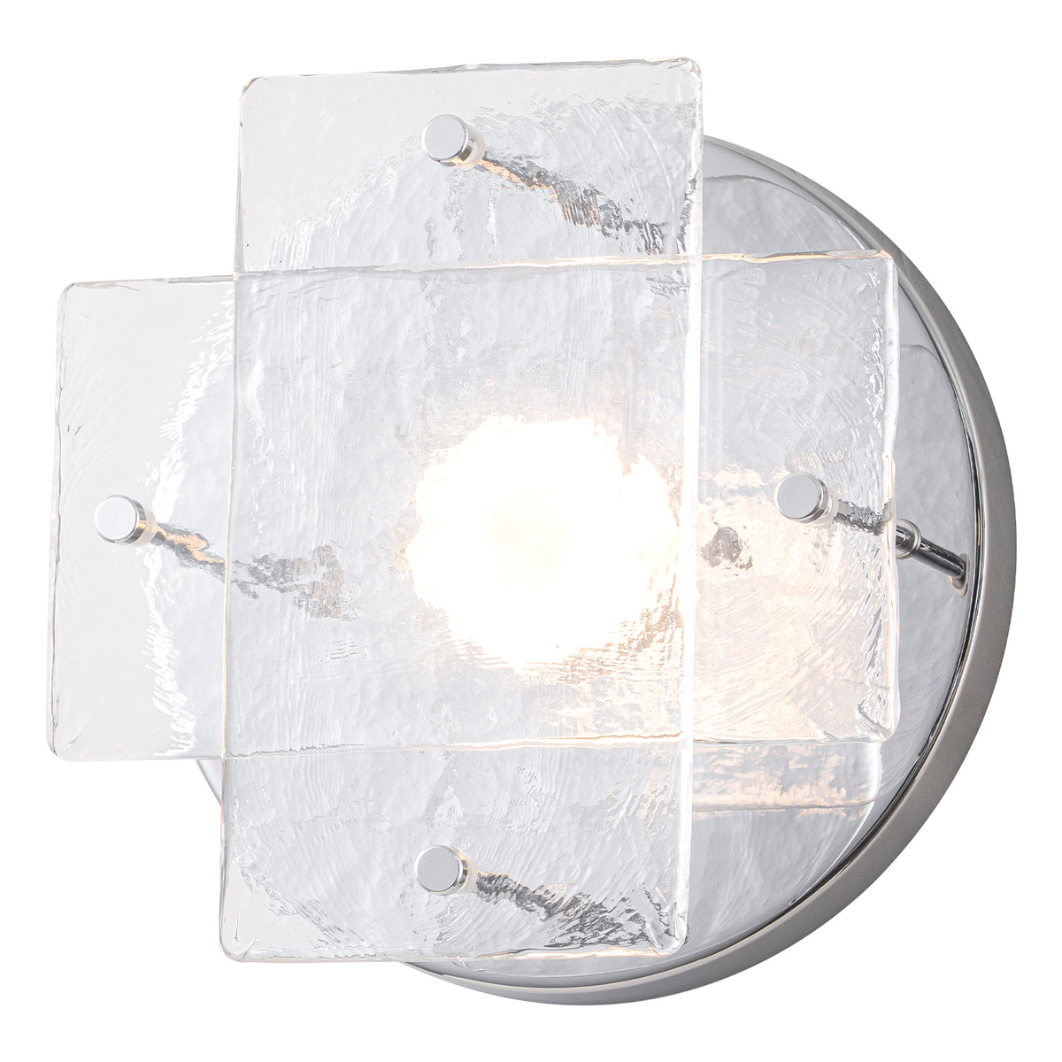 Modern Chrome Dimmable LED Wall Sconce Textured Glass Bathroom Vanity - product image 13 | Zenvolit