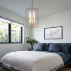 19.7" 8-Light Modern Black Gold Pendant Light with Ribbed Glass Tubes - product image 5 | Zenvolit