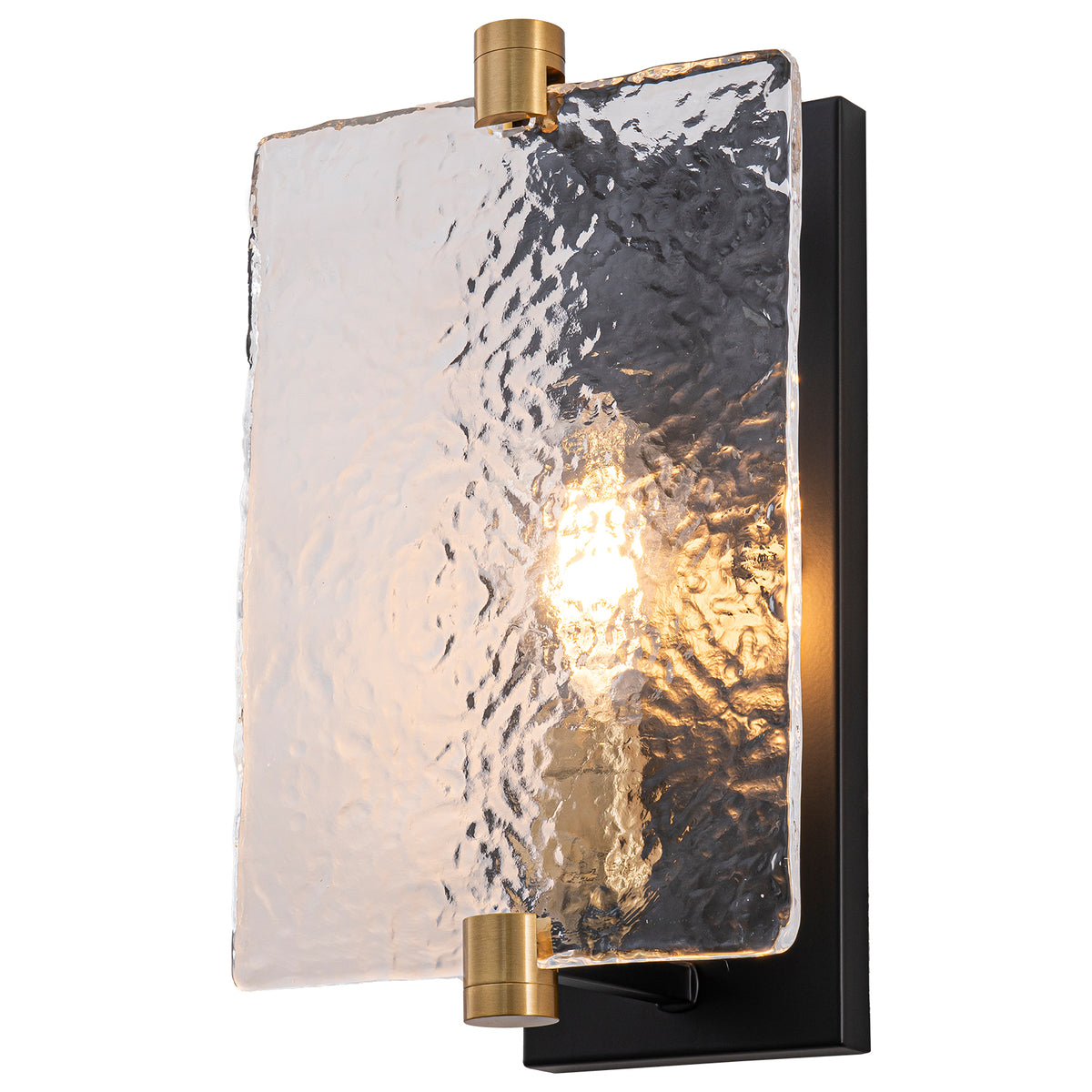 Hammered Glass Wall Sconce Modern Industrial Accent Light - product image 8 | Zenvolit