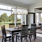 5-Light Linear Kitchen Island Pendant Light Textured Glass Panels - product image 2 | Zenvolit