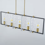 5-Light Linear Kitchen Island Pendant Light Textured Glass Panels - product image 12 | Zenvolit