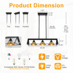 3-Light Industrial Linear Kitchen Island Pendant Light Cone Shades - product image 6 | Zenvolit