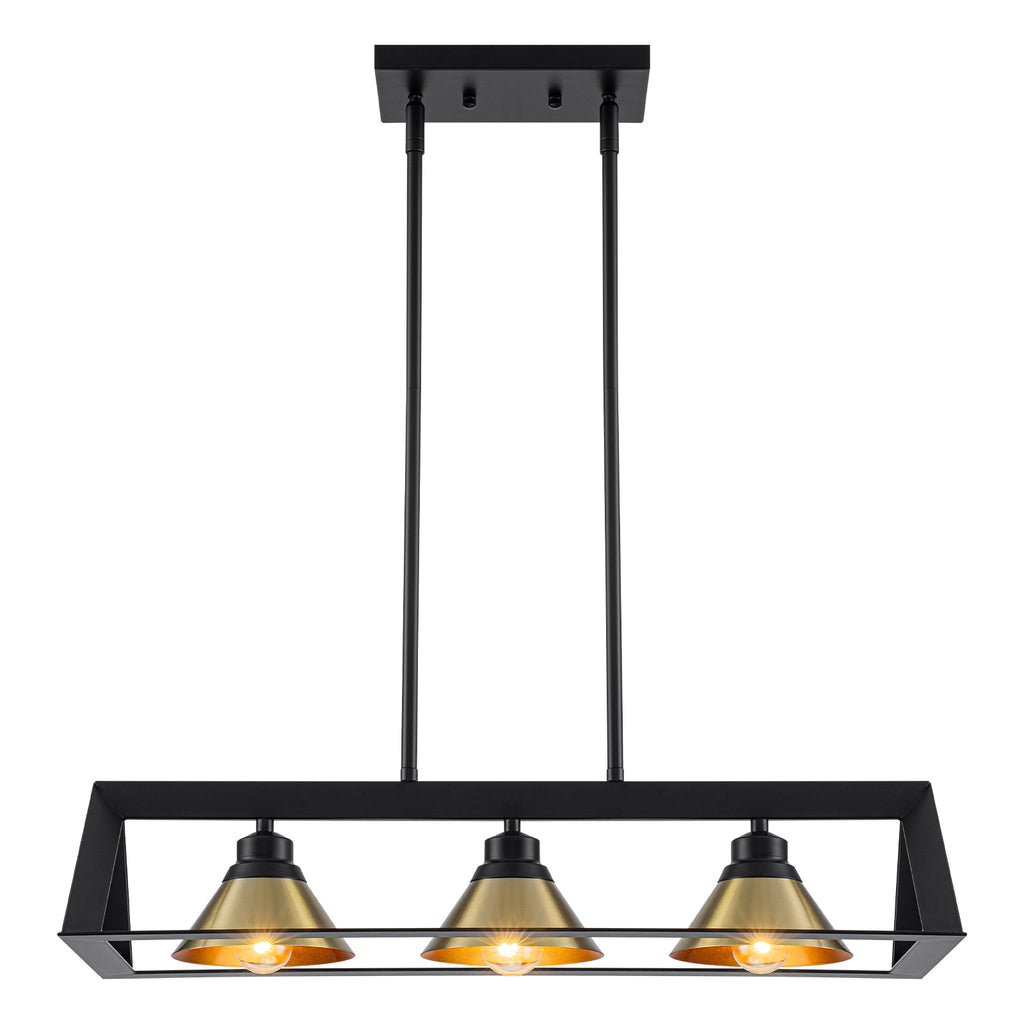 3-Light Industrial Linear Kitchen Island Pendant Light Cone Shades - product image 12 | Zenvolit