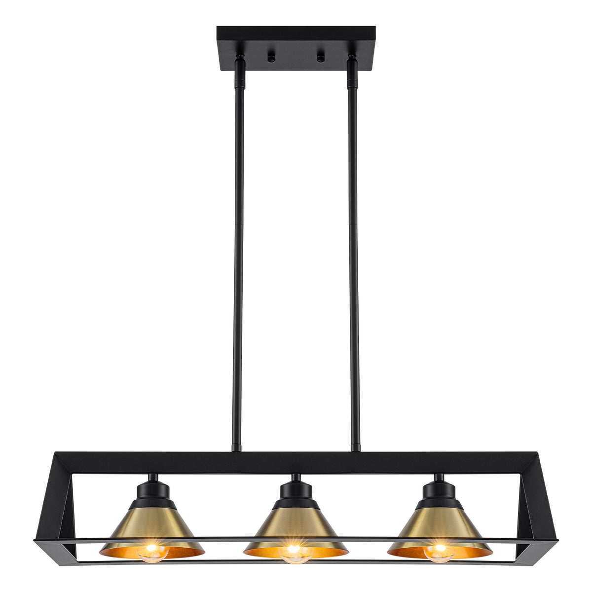 3-Light Industrial Linear Kitchen Island Pendant Light Cone Shades - product image 12 | Zenvolit