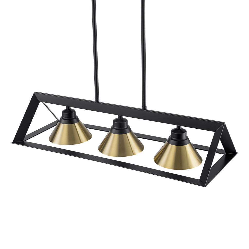 3-Light Industrial Linear Kitchen Island Pendant Light Cone Shades - product image 13 | Zenvolit