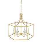 6-Light Gold Geometric Cage Chandelier Candle-Style Traditional - product image 9 | Zenvolit