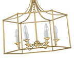 6-Light Gold Geometric Cage Chandelier Candle-Style Traditional - product image 11 | Zenvolit