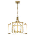 6-Light Gold Geometric Cage Chandelier Candle-Style Traditional - product image 14 | Zenvolit
