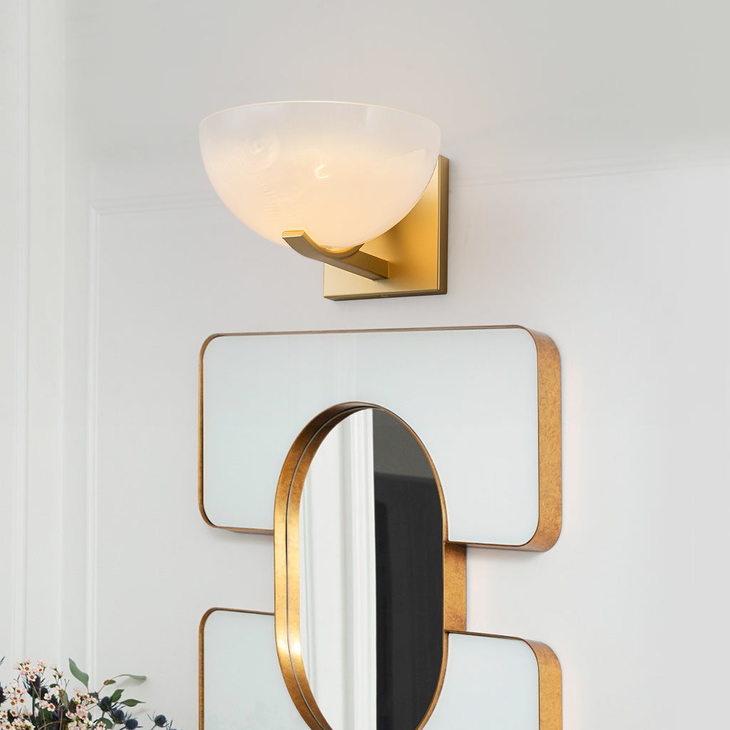 Modern Bowl-Shape Vanity Lights with Gradient White Glass Shades - product image 1 | Zenvolit