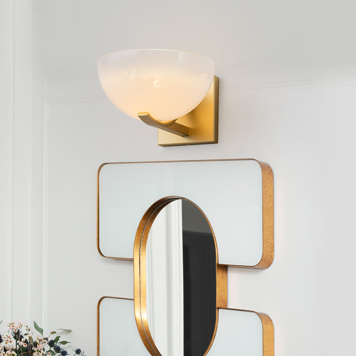 Modern Bowl-Shape Vanity Lights with Gradient White Glass Shades - product image 1 | Zenvolit
