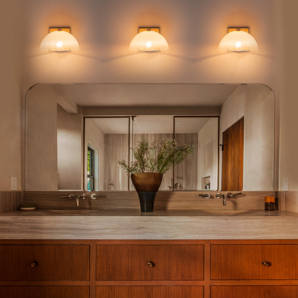 Modern Bowl-Shape Vanity Lights with Gradient White Glass Shades - product image 6 | Zenvolit