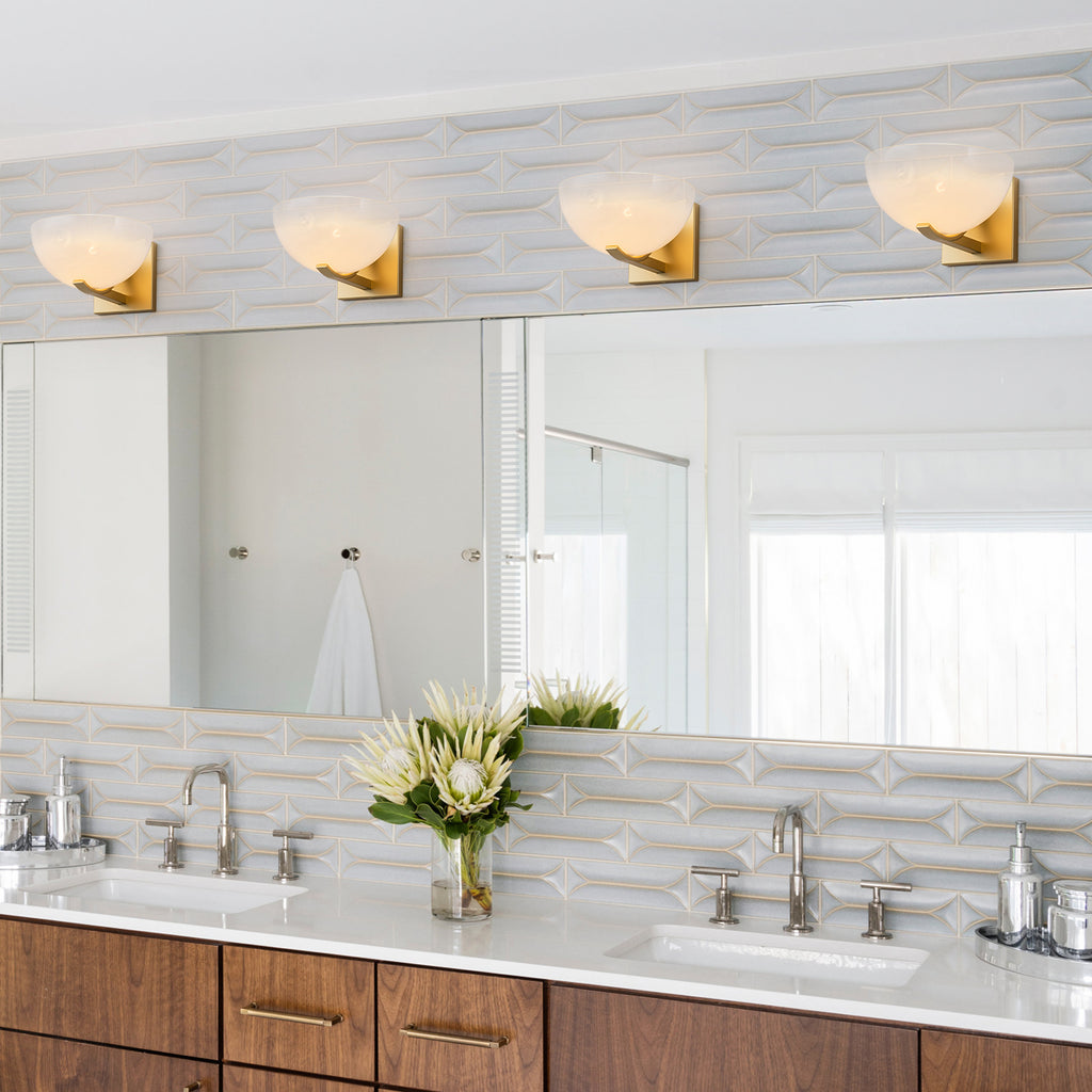 Modern Bowl-Shape Vanity Lights with Gradient White Glass Shades - product image 7 | Zenvolit