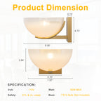 Modern Bowl-Shape Vanity Lights with Gradient White Glass Shades - product image 11 | Zenvolit