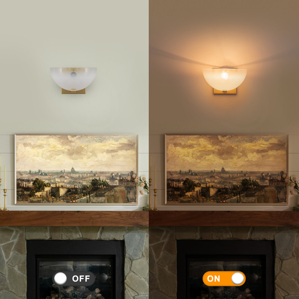 Modern Bowl-Shape Vanity Lights with Gradient White Glass Shades - product image 12 | Zenvolit