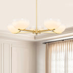 Gold Branched Chandelier Gradient White Semi-Circle Glass Shades - product image 12 | Zenvolit