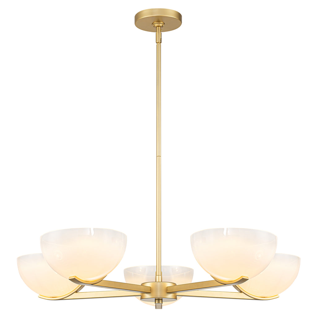 Gold Branched Chandelier Gradient White Semi-Circle Glass Shades - product image 13 | Zenvolit