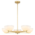 Gold Branched Chandelier Gradient White Semi-Circle Glass Shades - product image 13 | Zenvolit