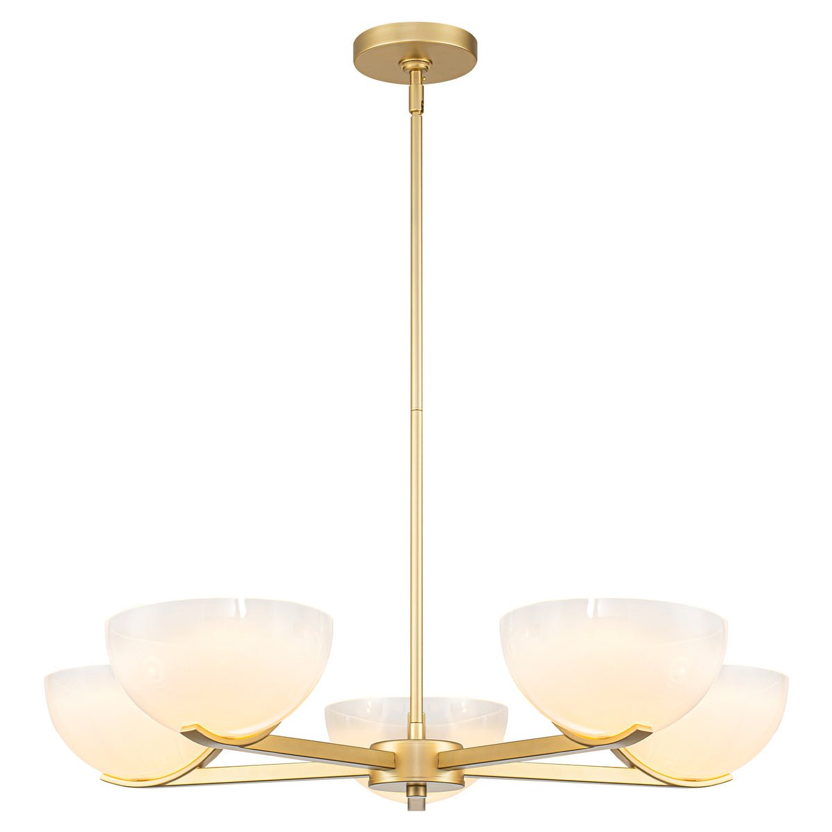 Gold Branched Chandelier Gradient White Semi-Circle Glass Shades - product image 13 | Zenvolit