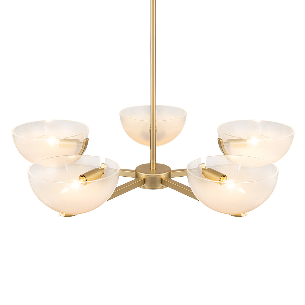 Gold Branched Chandelier Gradient White Semi-Circle Glass Shades - product image 14 | Zenvolit