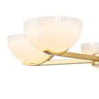 Gold Branched Chandelier Gradient White Semi-Circle Glass Shades - product image 15 | Zenvolit