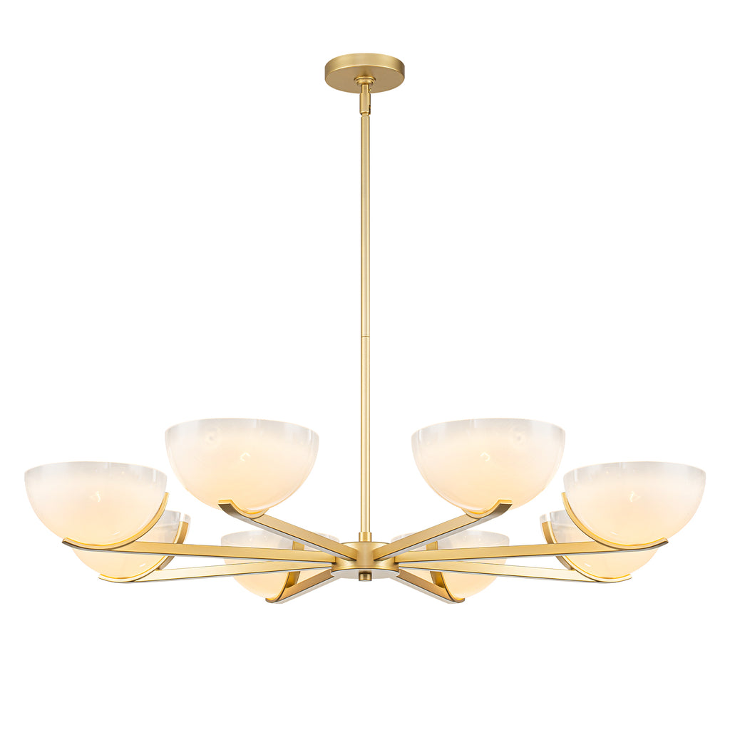 Gold Branched Chandelier Gradient White Semi-Circle Glass Shades - product image 13 | Zenvolit