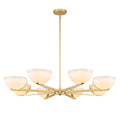 Gold Branched Chandelier Gradient White Semi-Circle Glass Shades - product image 13 | Zenvolit