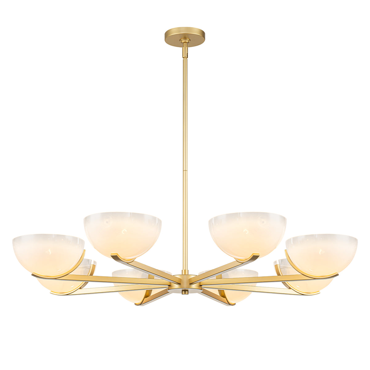 Gold Branched Chandelier Gradient White Semi-Circle Glass Shades - product image 13 | Zenvolit