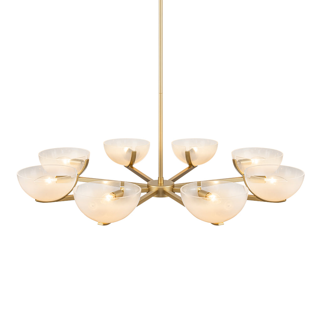 Gold Branched Chandelier Gradient White Semi-Circle Glass Shades - product image 14 | Zenvolit