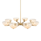 Gold Branched Chandelier Gradient White Semi-Circle Glass Shades - product image 14 | Zenvolit
