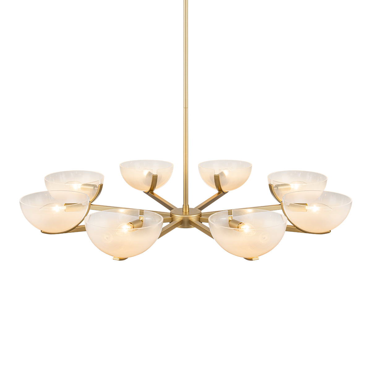 Gold Branched Chandelier Gradient White Semi-Circle Glass Shades - product image 14 | Zenvolit