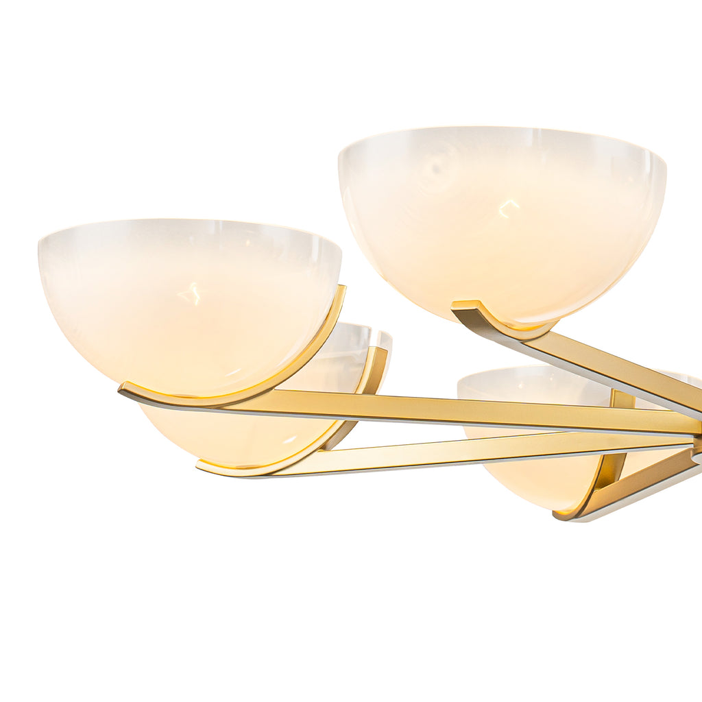 Gold Branched Chandelier Gradient White Semi-Circle Glass Shades - product image 15 | Zenvolit