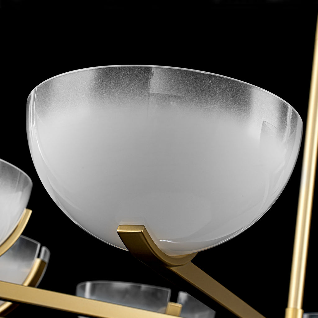 Gold Branched Chandelier Gradient White Semi-Circle Glass Shades - product image 16 | Zenvolit