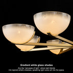 Gold Branched Chandelier Gradient White Semi-Circle Glass Shades - product image 17 | Zenvolit